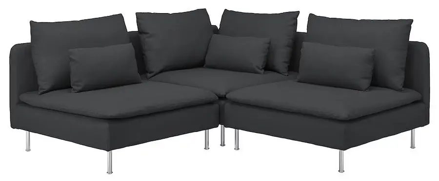 Canapea de colt Ikea Soderhamn 3-locuri (Fridtuna Gri Inchis)