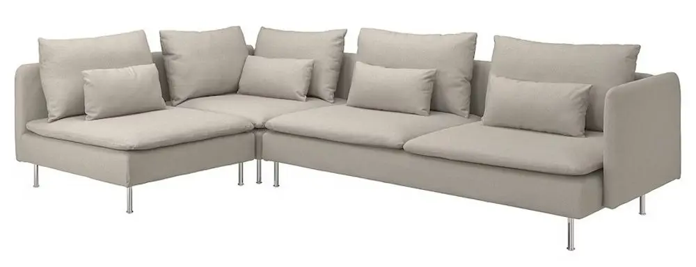 Canapea de colt Ikea Soderhamn 4-locuri/capat deschis (Fridtuna Bej Deschis)