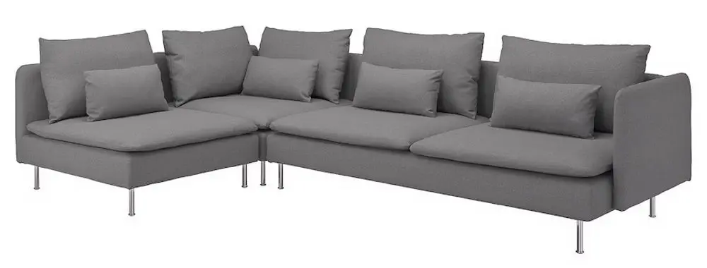 Canapea de colt Ikea Soderhamn 4-locuri/capat deschis (Tonerud Gri)