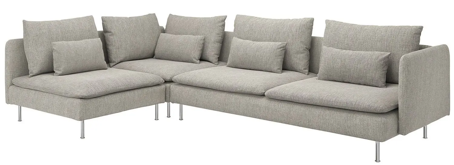 Canapea de colt Ikea Soderhamn 4-locuri/capat deschis (Viarp Bej/Maron)