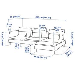 Canapea de colt Ikea Soderhamn 4-locuri cu sezlong/capat deschis (Tonerud Gri) Thumb