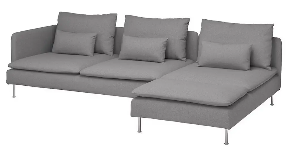 Canapea de colt Ikea Soderhamn 4-locuri cu sezlong/capat deschis (Tonerud Gri)
