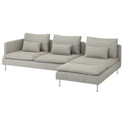 Canapea de colt Ikea Soderhamn 4-locuri cu sezlong/capat deschis (Viarp Bej/Maron)