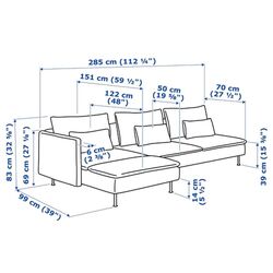 Canapea de colt Ikea Soderhamn 4-locuri cu sezlong/capat deschis (Viarp Bej/Maron) Thumb