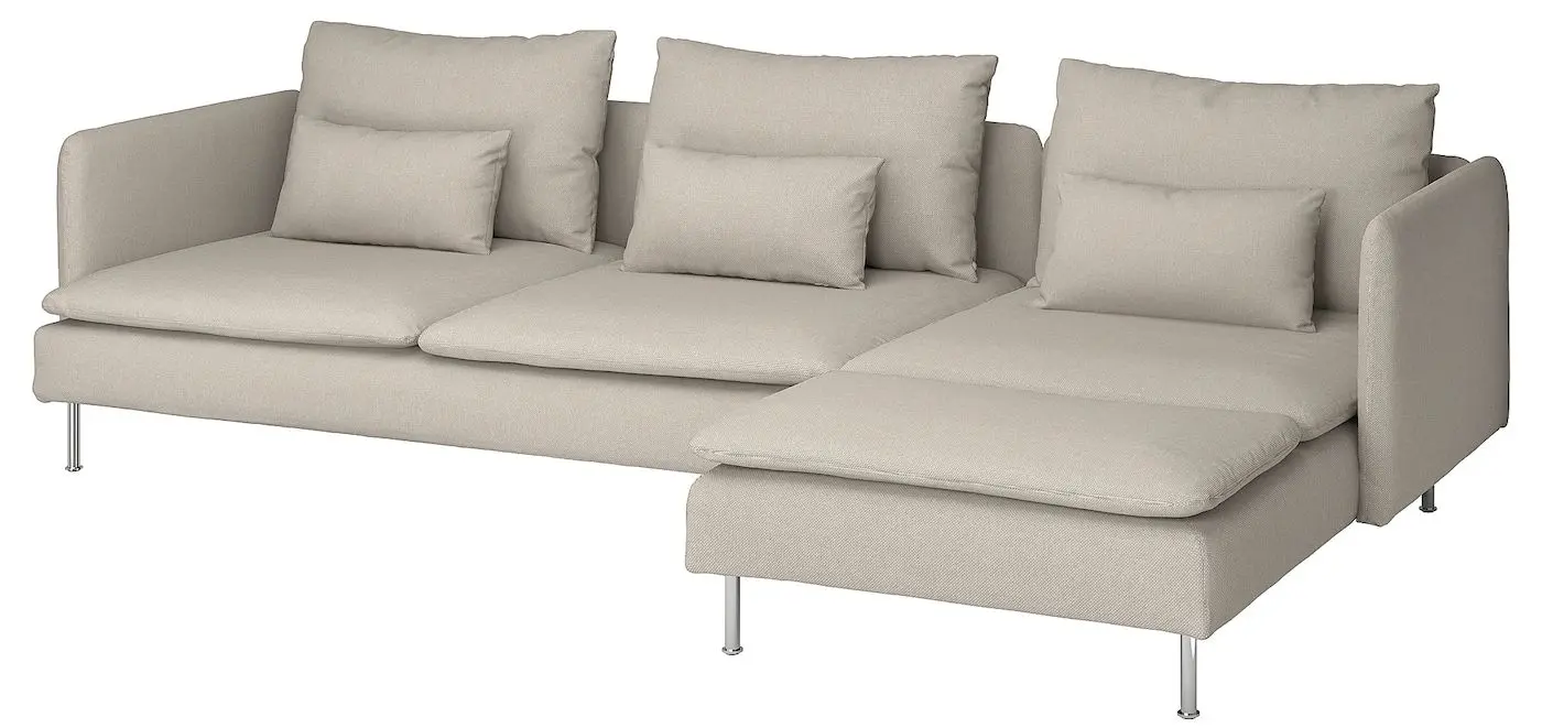 Canapea de colt Ikea Soderhamn 4-locuri/sezlong (Fridtuna  Bej Deschis)