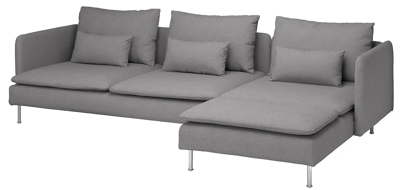 Диван угловой Ikea Soderhamn 4-местный/шезлонг (Тонеруд Серый)