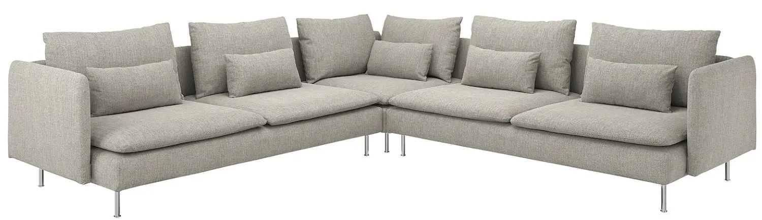 Диван угловой Ikea Soderhamn 6-местный (Виарп Бежевый/Коричневый)