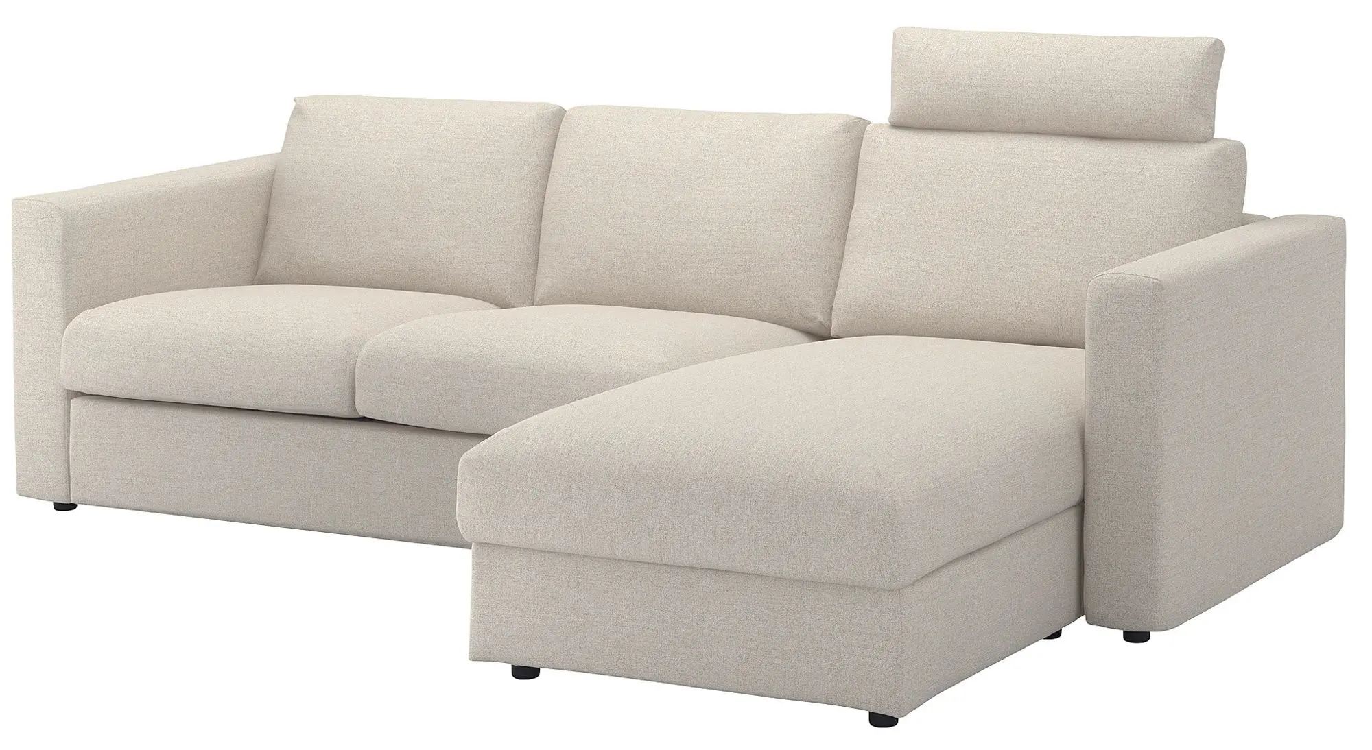 Canapea de colt Ikea Vimle 3-locuri/tetiera/sezlong (Gunnared Bej)