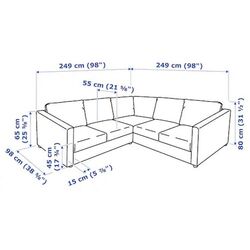 Canapea de colt Ikea Vimle 4-locuri (Grann/Bomstad Negru) Thumb