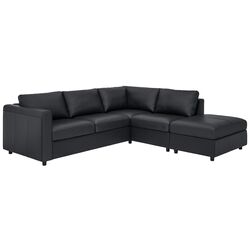 Canapea de colt Ikea Vimle 4-locuri/capat deschis (Grann/Bomstad Negru)