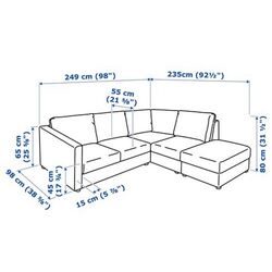 Canapea de colt Ikea Vimle 4-locuri/capat deschis (Grann/Bomstad Negru) Thumb