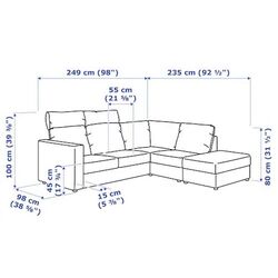 Canapea de colt Ikea Vimle 4-locuri/capăt deschis/cu titiere (Grann/Bomstad Negru) Thumb