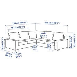 Canapea colt Ikea Vimle 4-locuri/braţe late (Gunnared Bej) Thumb