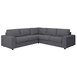 Диван угловой Ikea Vimle 4-местный/широкие подлокотники (Гуннаред Классический Серый)