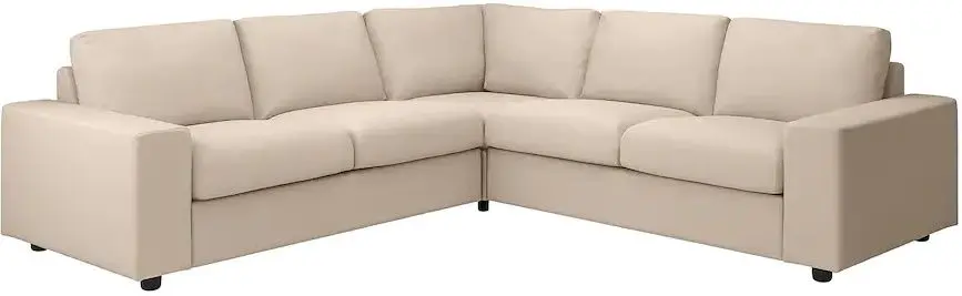 Canapea colt Ikea Vimle 4-locuri/braţe late (Hallarp Bej)