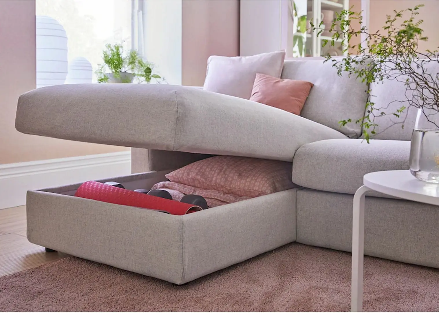 Диван угловой Ikea Vimle 4-местный/широкие подлокотники/шезлонг (Гуннаред Бежевый)