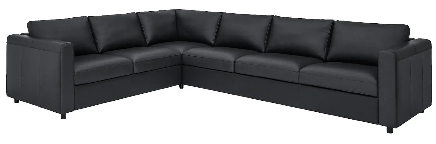Canapea de colt Ikea Vimle 5-locuri (Grann/Bomstad Negru)
