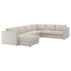 Canapea de colt Ikea Vimle 5-locuri/sezlong (Gunnared Bej)