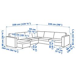 Canapea de colt Ikea Vimle 5-locuri/sezlong (Gunnared Bej) Thumb