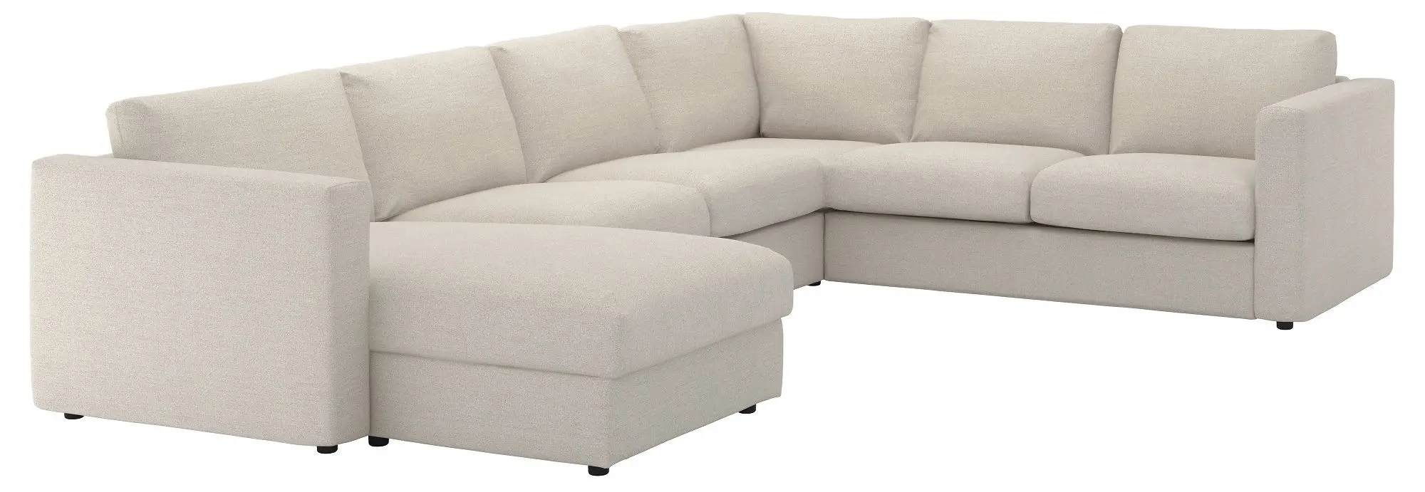 Canapea de colt Ikea Vimle 5-locuri/sezlong (Gunnared Bej)