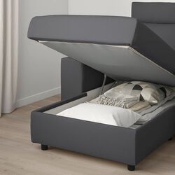 Диван угловой Ikea Vimle 5-местный/шезлонг/широкие подлокотники (Гуннаред Классический Серый) Thumb