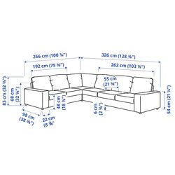 Диван угловой Ikea Vimle 5-местный/широкие подлокотники (Гуннаред Бежевый) Thumb