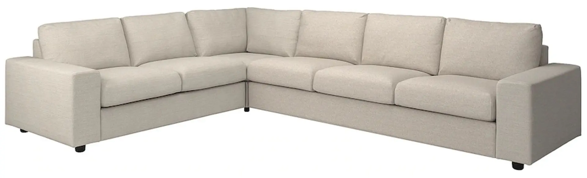 Диван угловой Ikea Vimle 5-местный/широкие подлокотники (Гуннаред Бежевый)