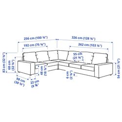 Canapea colt Ikea Vimle 5-locuri/braţe late (Gunnared Gri Mediu) Thumb