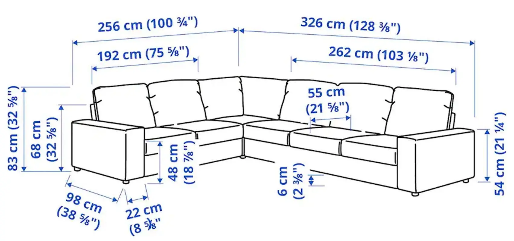 Диван угловой Ikea Vimle 5-местный/широкие подлокотники (Халларп Бежевый)