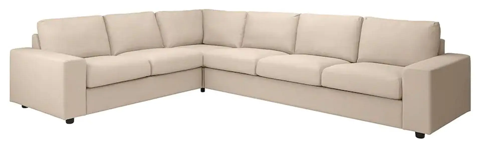 Диван угловой Ikea Vimle 5-местный/широкие подлокотники (Халларп Бежевый)