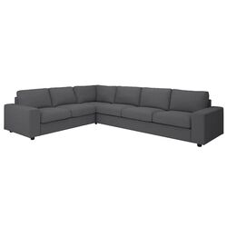 Диван угловой Ikea Vimle 5-местный/широкие подлокотники (Халларп Серый)