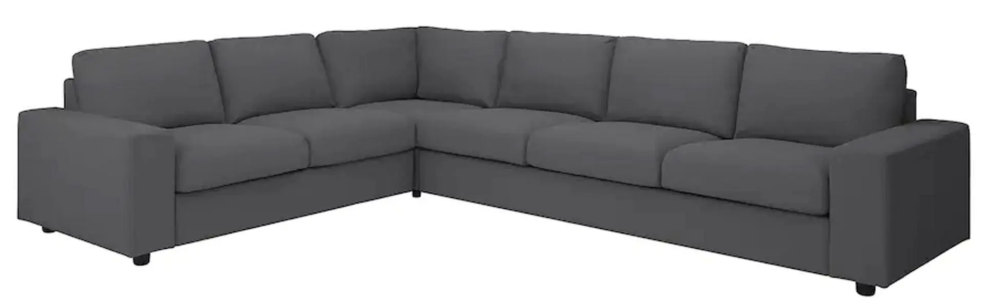 Диван угловой Ikea Vimle 5-местный/широкие подлокотники (Халларп Серый)
