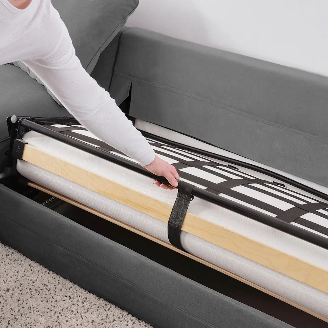 Canapea de colt extensibila Ikea Gronlid 3-locuri/sezlong (Ljungen Gri Mediu) - 2