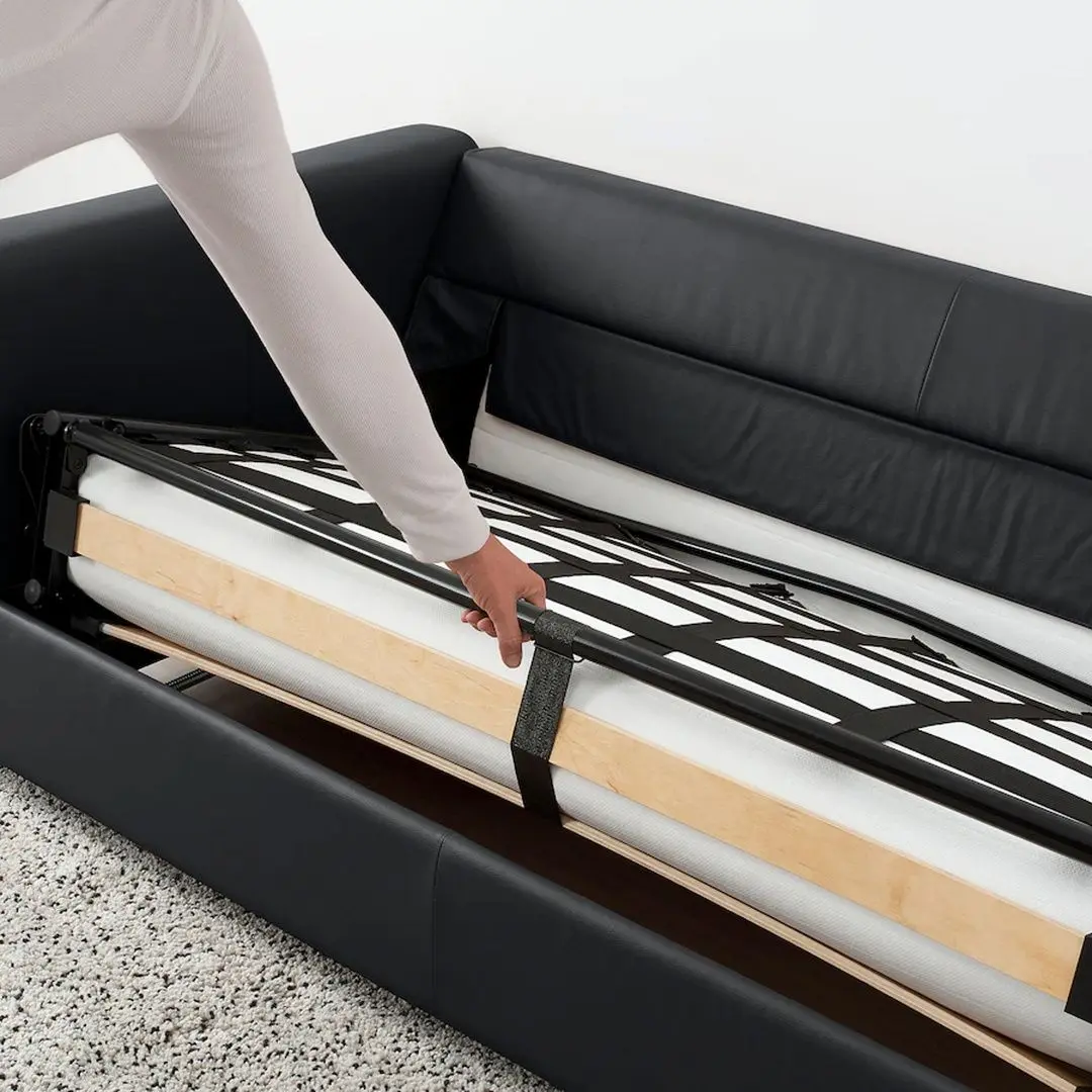 Диван угловой раскладной Ikea Vimle 5-местный/шезлонг/широкие подлокотники (Гранн/Бумстад Черный)