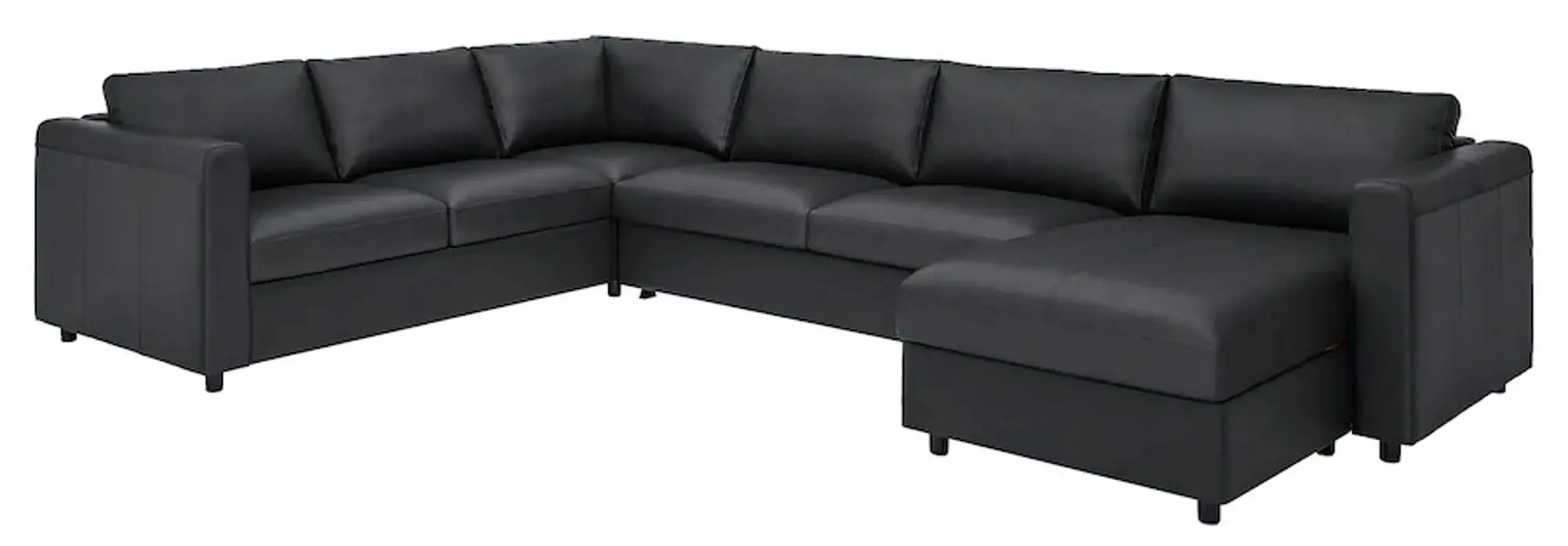 Диван угловой раскладной Ikea Vimle 5-местный/шезлонг/широкие подлокотники (Гранн/Бумстад Черный)