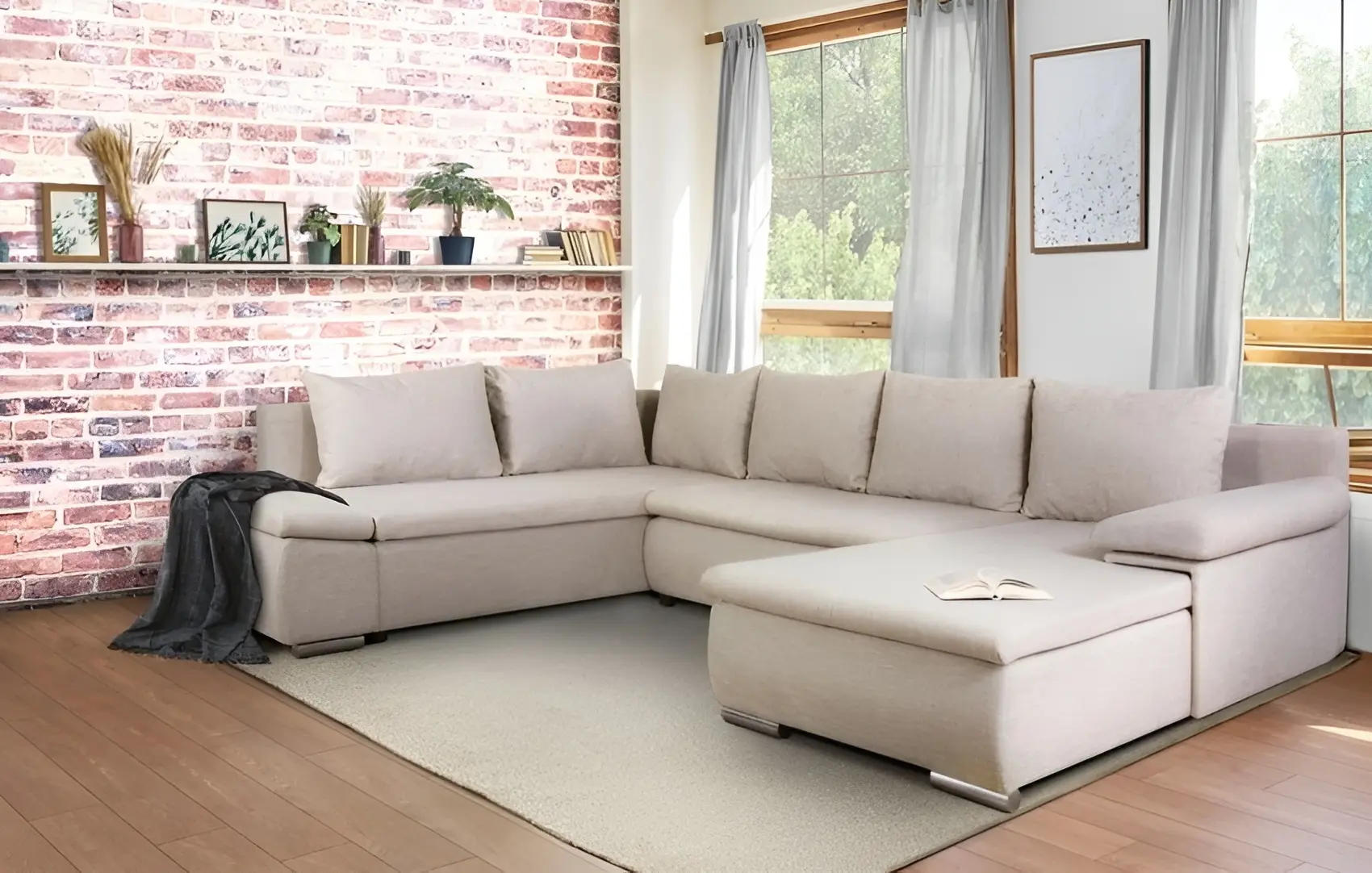 Canapea in forma de U Inspira Furniture Acra Left Enjoy New 02 (Camel)