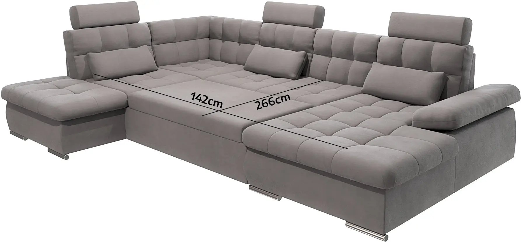 Диван П-образный Inspira Furniture Merkur SF HO+1+C+2+OT Right Enjoy New 21 (Grey)