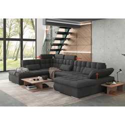 Canapea in forma de U Inspira Furniture Merkur SF HO+1+C+2+OT Right Enjoy New 24 (Graphite) Thumb