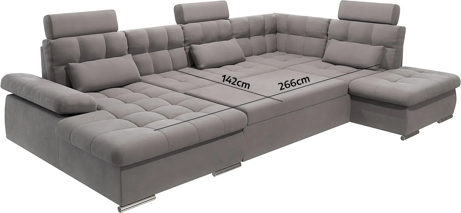 Диван П-образный Inspira Furniture Merkur SF OT+2+C+1+HO Left Enjoy New 21 (Grey)