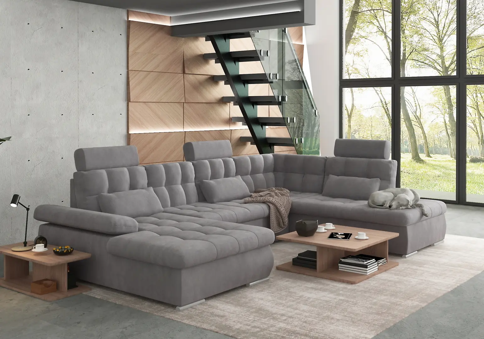 Диван П-образный Inspira Furniture Merkur SF OT+2+C+1+HO Left Enjoy New 21 (Grey)