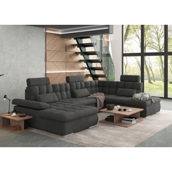 Canapea in forma de U Inspira Furniture Merkur SF OT+2+C+1+HO Left Enjoy New 24 (Graphite)