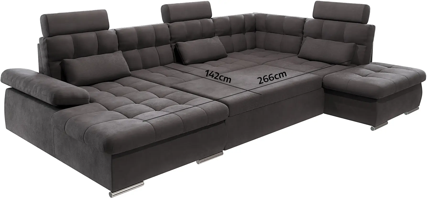 Canapea in forma de U Inspira Furniture Merkur SF OT+2+C+1+HO Left Enjoy New 24 (Graphite)