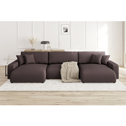 Canapea in forma de U Inspira Furniture Sara SF Lincoln 29 (Brown)