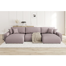 Canapea in forma de U Inspira Furniture Sara SF Lincoln 61 (Pink)