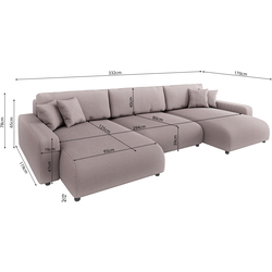 Диван П-образный Inspira Furniture Sara SF Lincoln 61 (Pink) Thumb