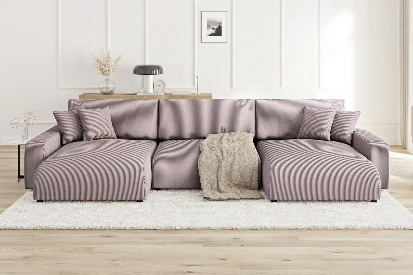 Диван П-образный Inspira Furniture Sara SF Lincoln 61 (Pink)