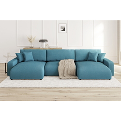 Canapea in forma de U Inspira Furniture Sara SF Lincoln 75 (Turquoise)