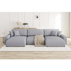 Canapea in forma de U Inspira Furniture Sara SF Lincoln 86 (Grey)