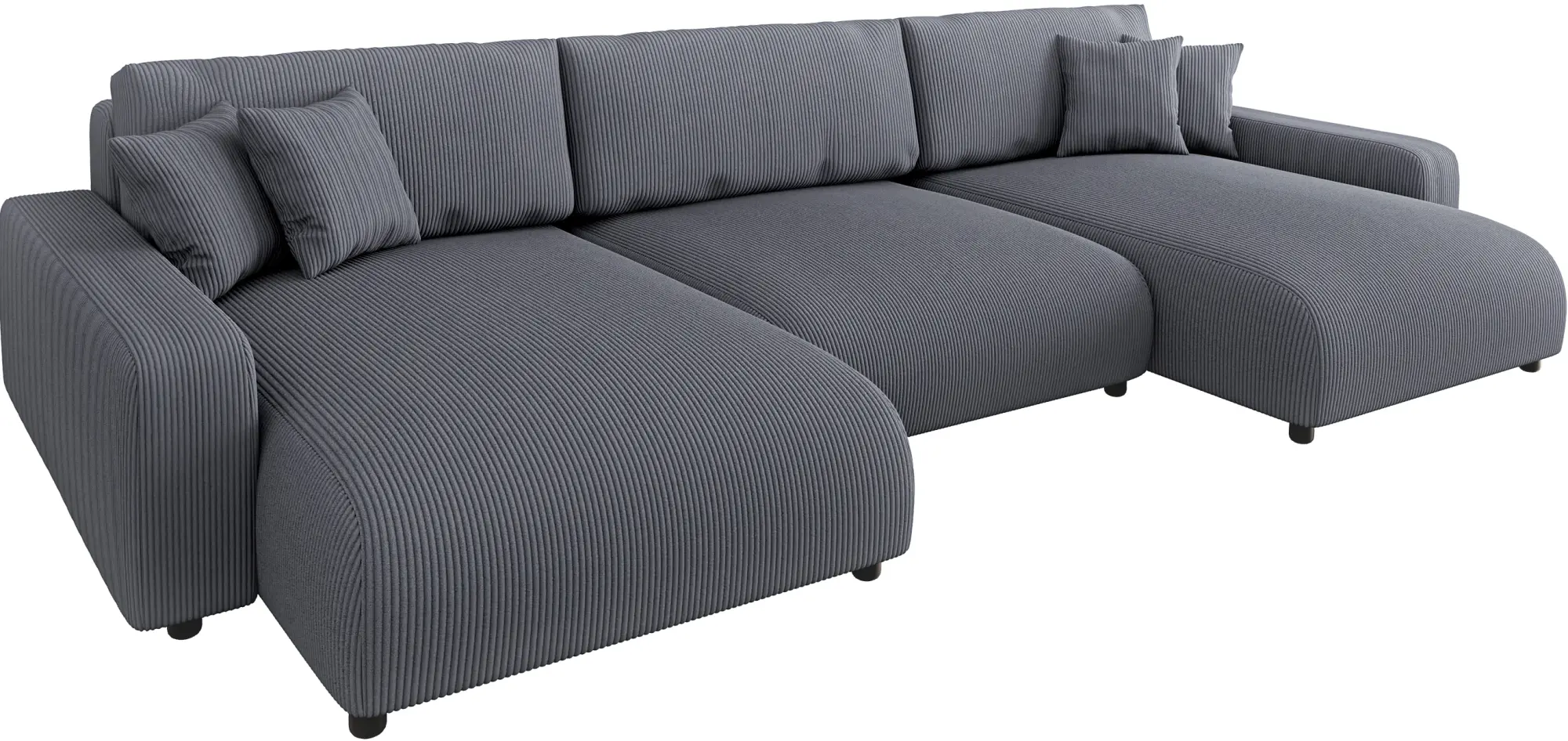 Canapea in forma de U Inspira Furniture Sara SF Lincoln 90 (Dark Grey)