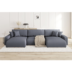 Canapea in forma de U Inspira Furniture Sara SF Lincoln 90 (Dark Grey)